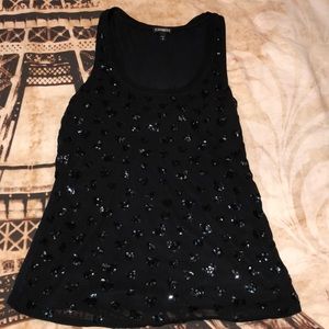 Express heart sequin tank